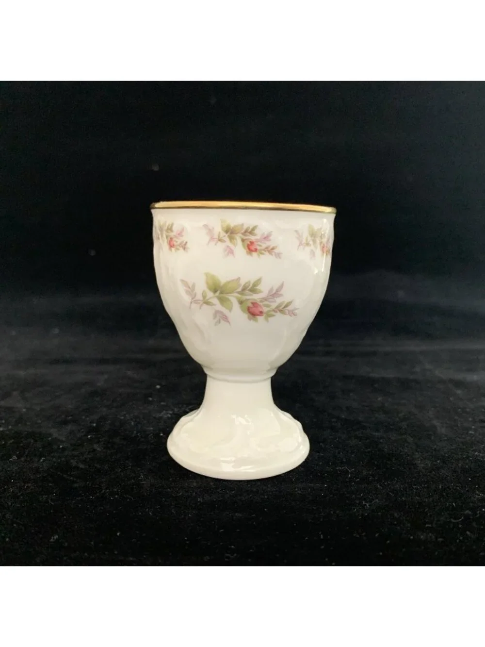 Rosenthal Sanssouci Floral Footed Egg Cup Gold Trim Porcelain Germany Vintage